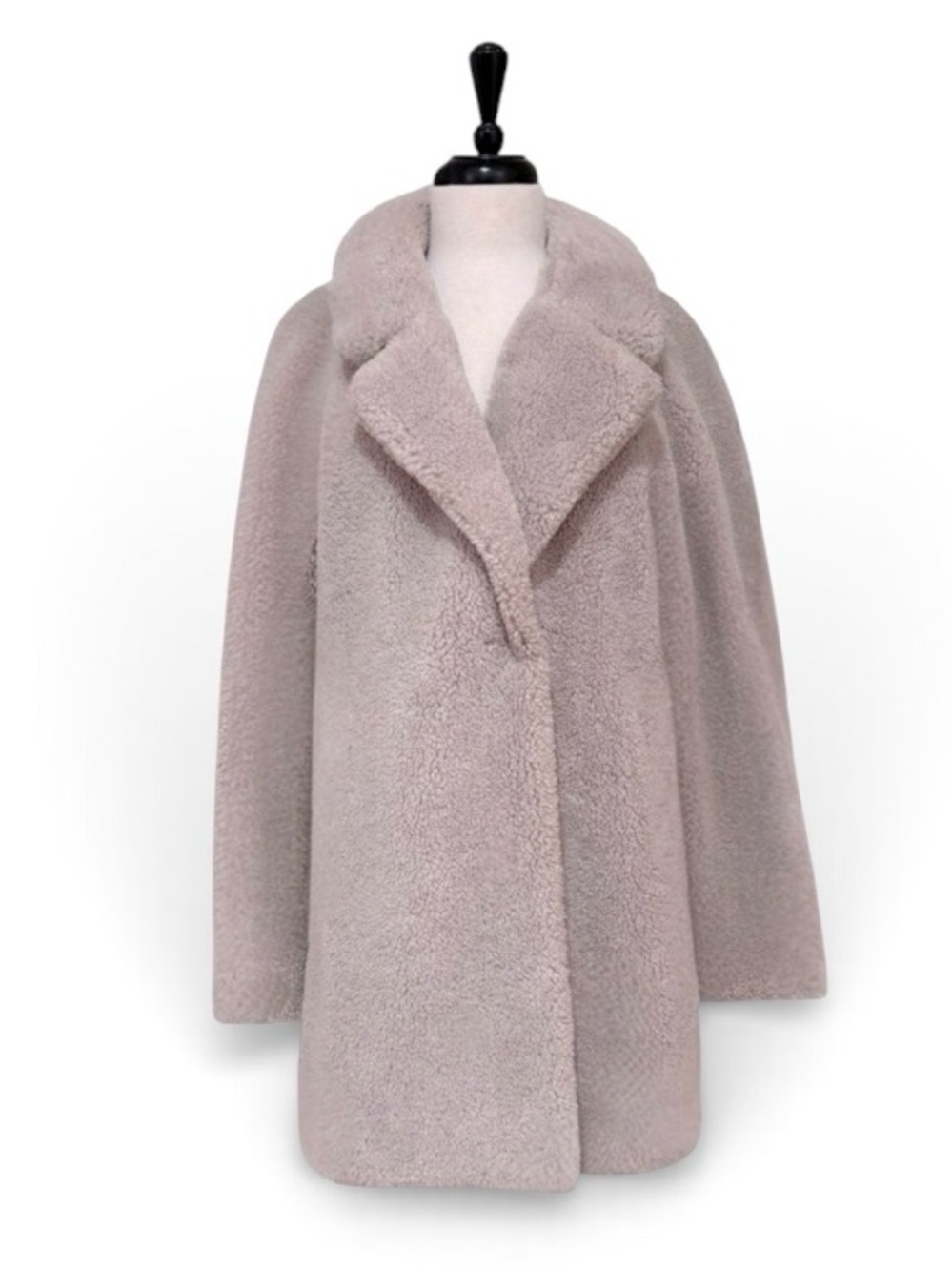 Milly Faux Fur Teddy Coat Beige